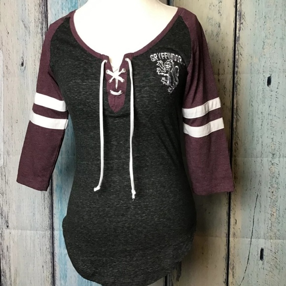 Warner Bros. Tops - Harry Potter Ragland Gryffindor Front Tie Top (B)